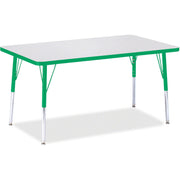 Berries® Rectangle Activity Table - 30" X 48", A-height - Freckled Gray/Green/Gray