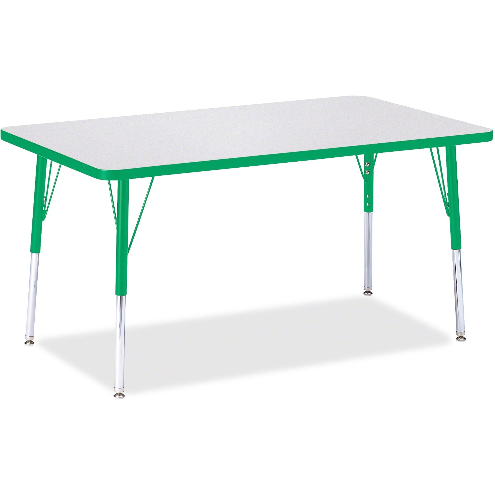 Berries® Rectangle Activity Table - 30" X 48", A-height - Freckled Gray/Green/Gray