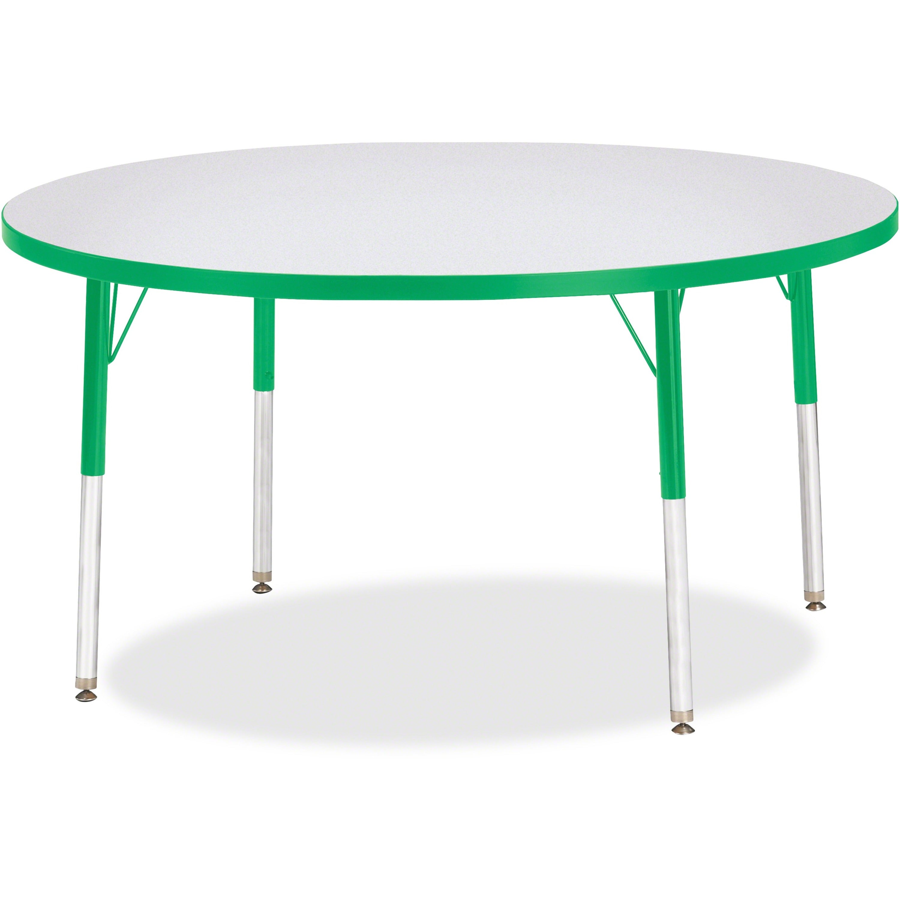 Berries® Round Activity Table - 48" Diameter, A-height - Freckled Gray/Green/Gray