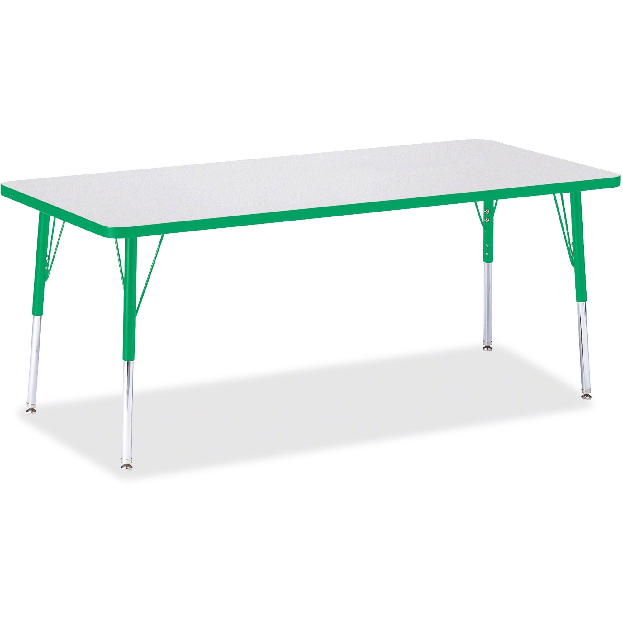 Berries® Rectangle Activity Table - 30" X 72", E-height - Freckled Gray/Green/Gray