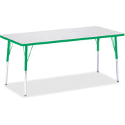 Berries® Rectangle Activity Table - 30" X 72", A-height - Freckled Gray/Green/Gray