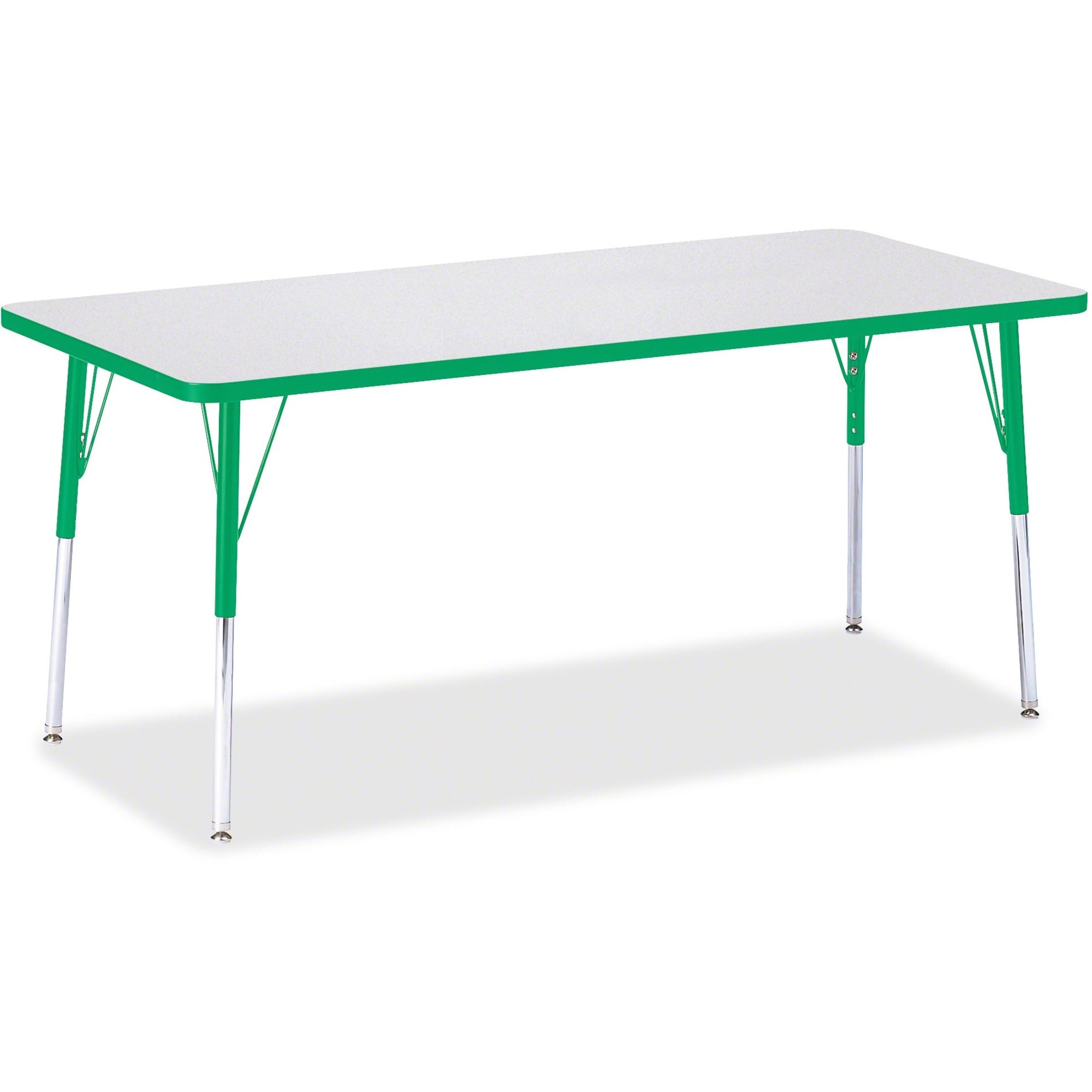 Berries® Rectangle Activity Table - 30" X 72", A-height - Freckled Gray/Green/Gray