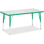Berries® Rectangle Activity Table - 24" X 48", E-height - Freckled Gray/Green/Gray