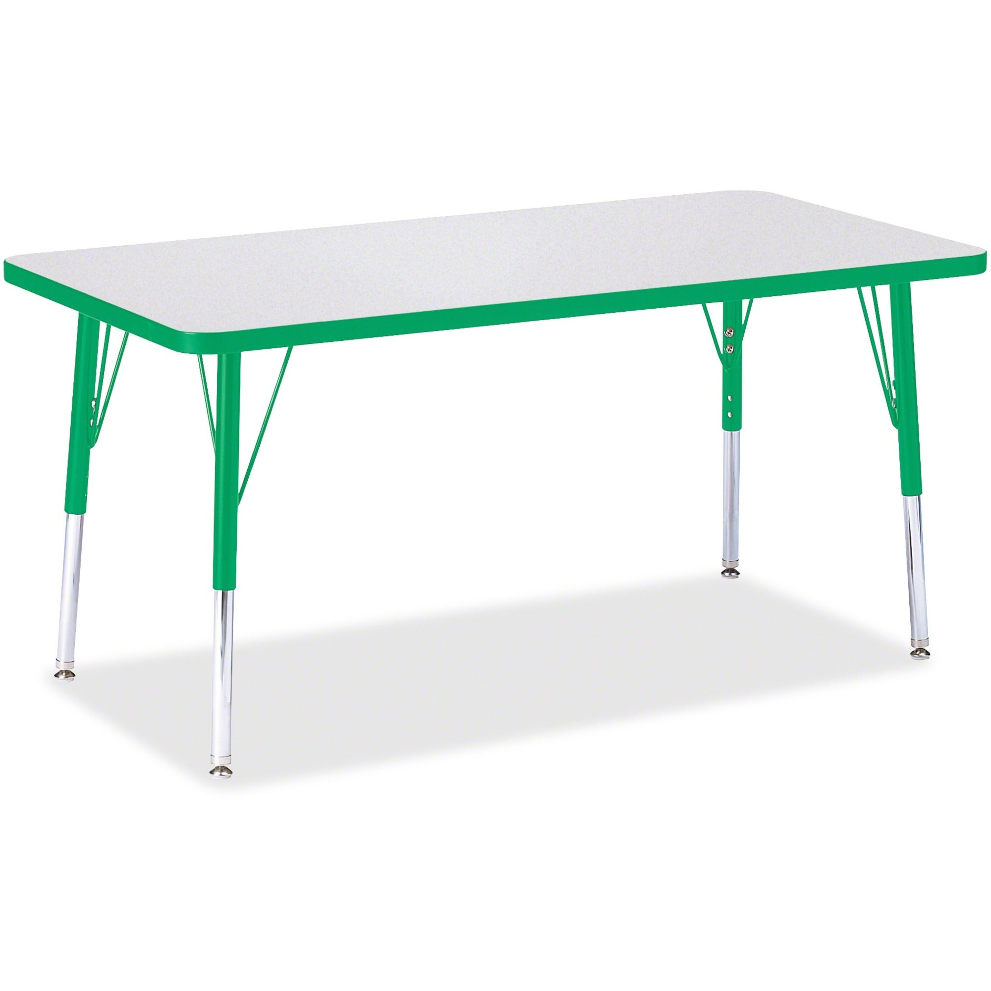 Berries® Rectangle Activity Table - 24" X 48", E-height - Freckled Gray/Green/Gray