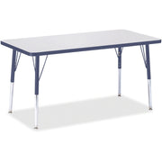 Berries® Rectangle Activity Table - 24" X 48", A-height - Freckled Gray/Navy/Gray