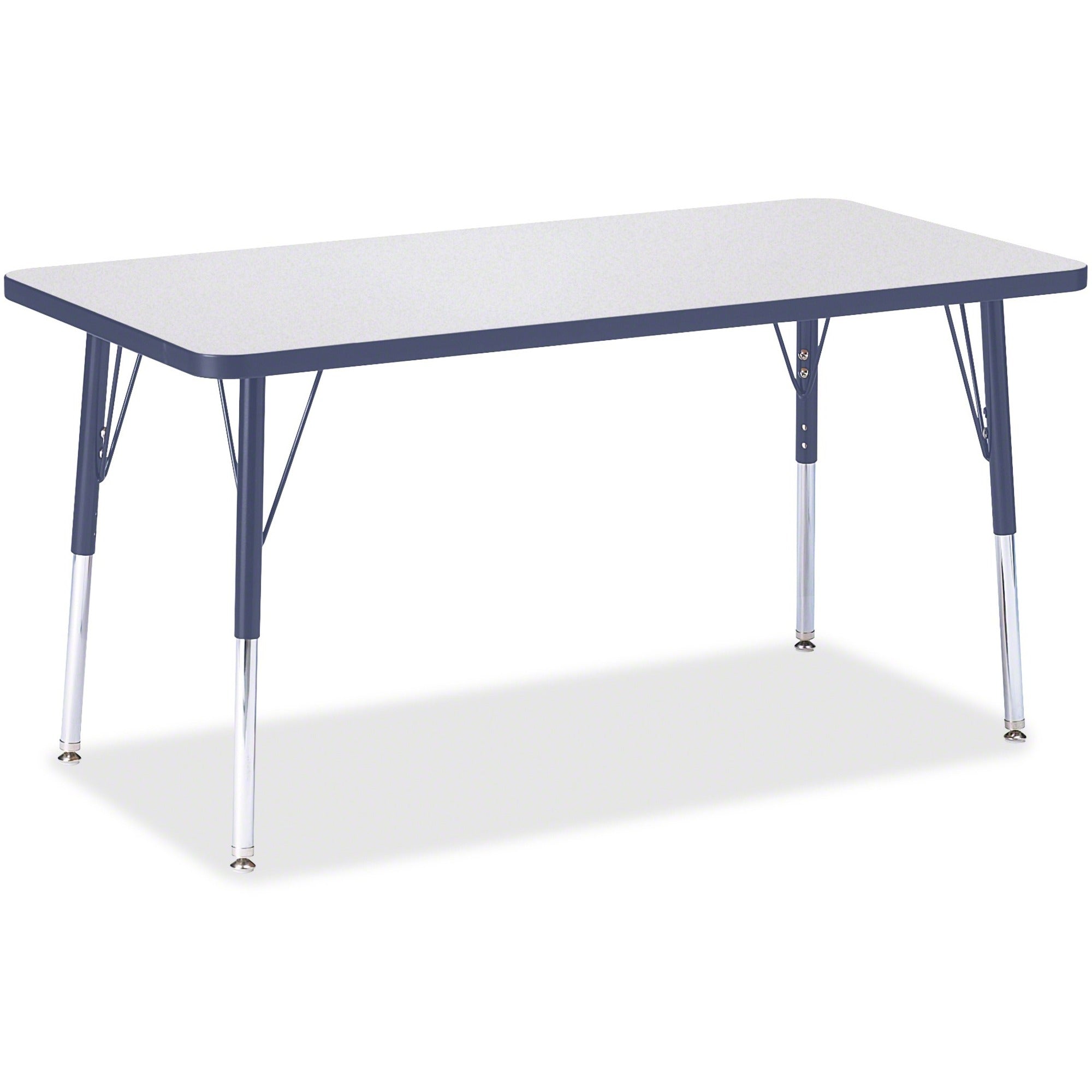 Berries® Rectangle Activity Table - 24" X 48", A-height - Freckled Gray/Navy/Gray