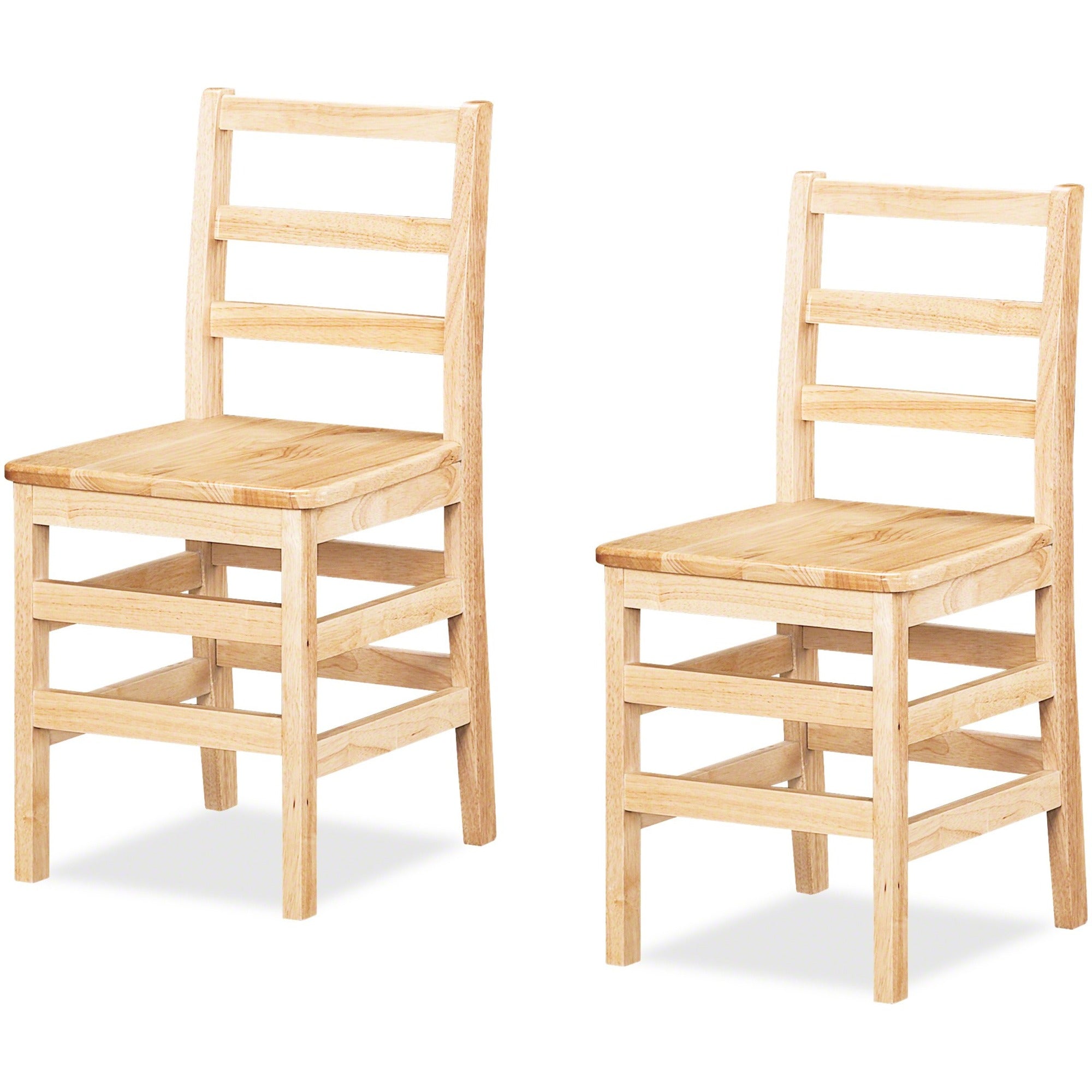 Jonti-Craft KYDZ Ladderback Chair, Maple, Solid Hardwood, 18" Seat Height, Beige, 2 per Carton