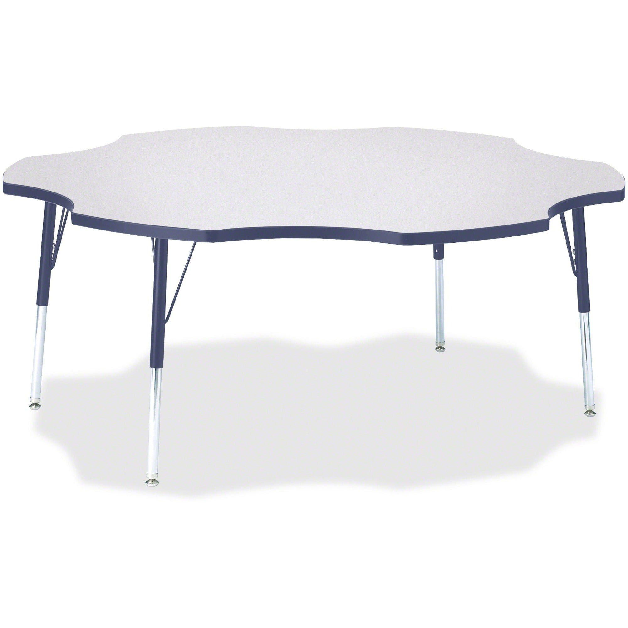Berries® Six Leaf Activity Table - 60", A-height - Freckled Gray/Navy/Gray
