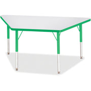 Berries® Trapezoid Activity Tables - 24" X 48", E-height - Freckled Gray/Green/Gray