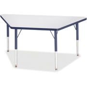 Berries® Trapezoid Activity Tables - 24" X 48", E-height - Freckled Gray/Navy/Gray
