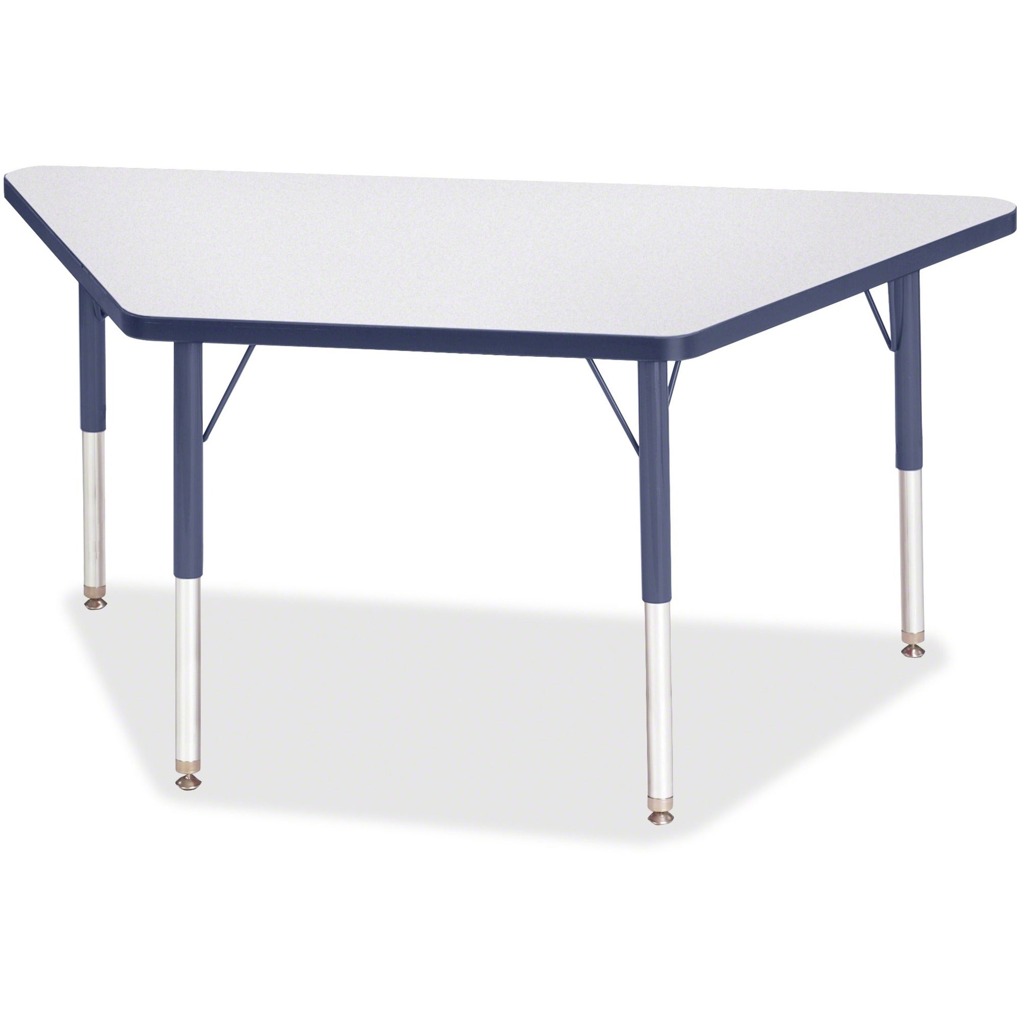 Berries® Trapezoid Activity Tables - 24" X 48", E-height - Freckled Gray/Navy/Gray