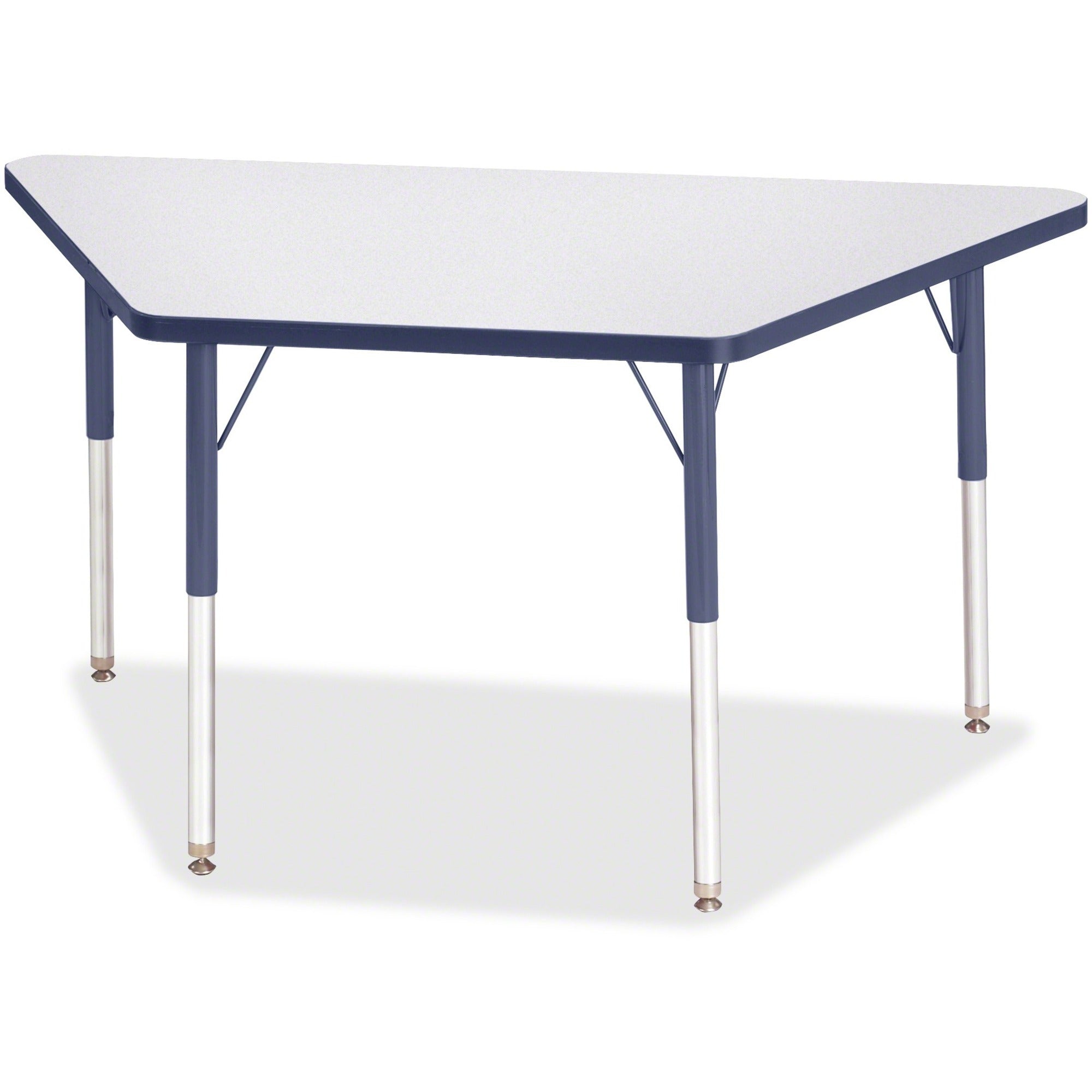 Berries® Trapezoid Activity Tables - 24" X 48", A-height - Freckled Gray/Navy/Gray