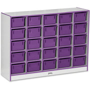 Jonti-Craft Rainbow Accents Cubbie-trays Storage Unit - 25 Compartment(s) - 35.50" Height x 48" Width x 15" Depth - Laminated - Purple - Rubber - 1 Each