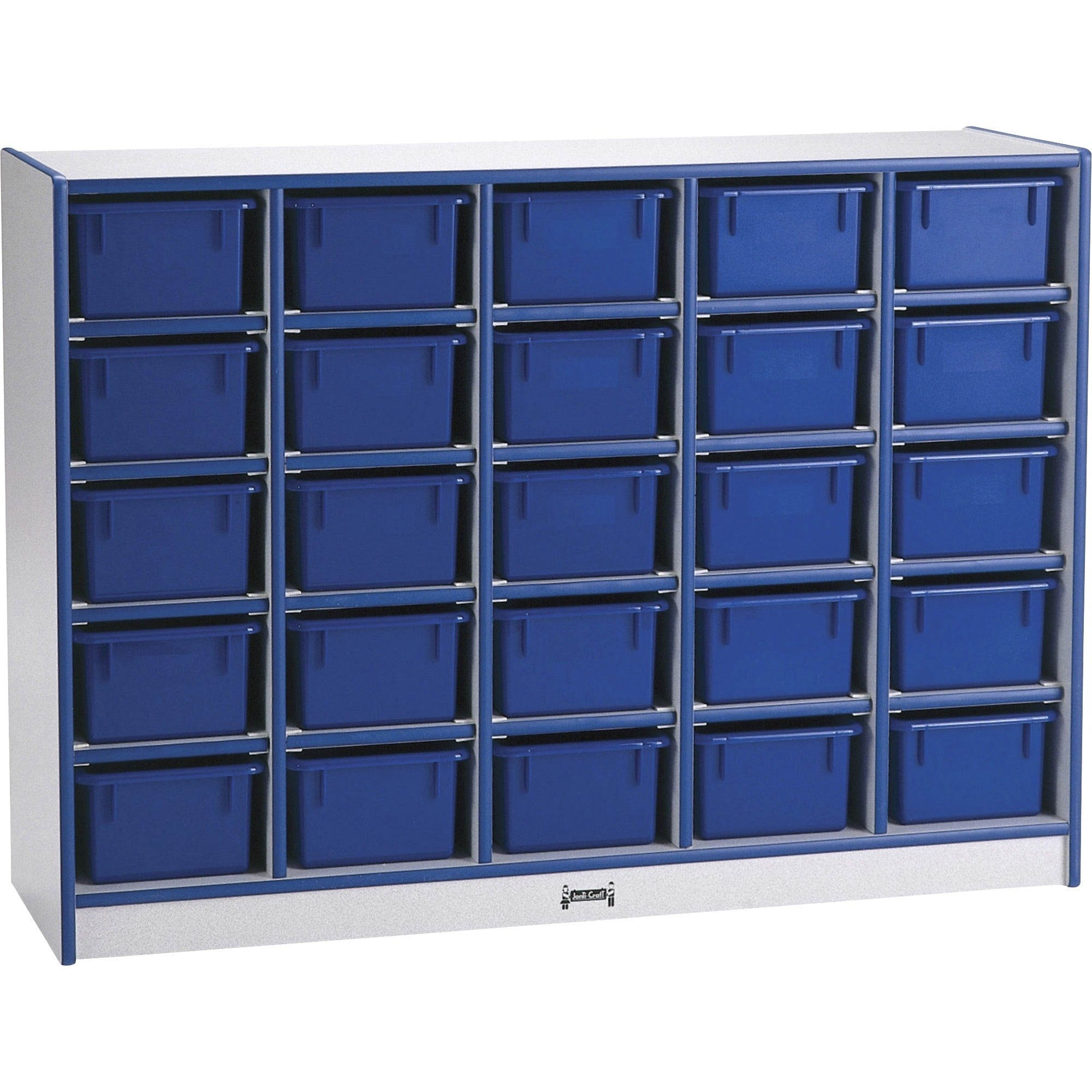 Jonti-Craft Rainbow Accents Toddler Single Storage - 35.50" Height x 48" Width x 15" Depth - Durable, Laminated - Blue - Rubber - 1 Each