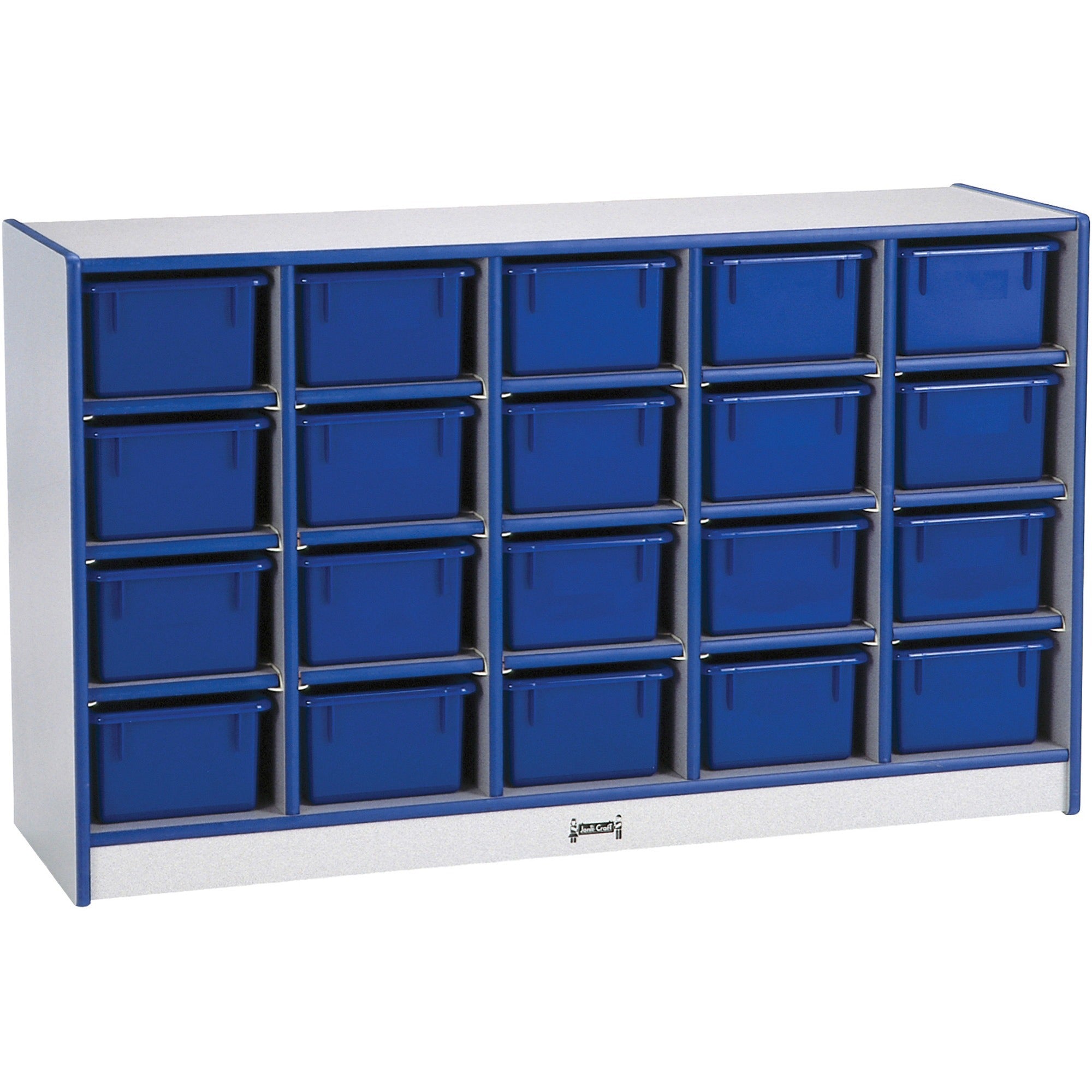 Jonti-Craft Rainbow Accents Cubbie-trays Storage Unit - 29.50" Height x 48" Width x 15" Depth - Laminated, Durable - Blue - Rubber - 1 Each