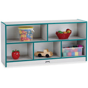Jonti-Craft Rainbow Accents Low Open Single Storage Shelf - 29.50" Height x 48" Width x 15" Depth - Laminated, Durable - Teal - Rubber - 1 Each