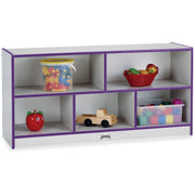 Jonti-Craft Rainbow Accents Low Open Single Storage Shelf - 29.50" Height x 48" Width x 15" Depth - Durable, Laminated - Purple - Rubber - 1 Each