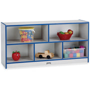 Jonti-Craft Rainbow Accents Low Open Single Storage Shelf - 29.50" Height x 48" Width x 15" Depth - Laminated, Durable - Blue - Rubber - 1 Each