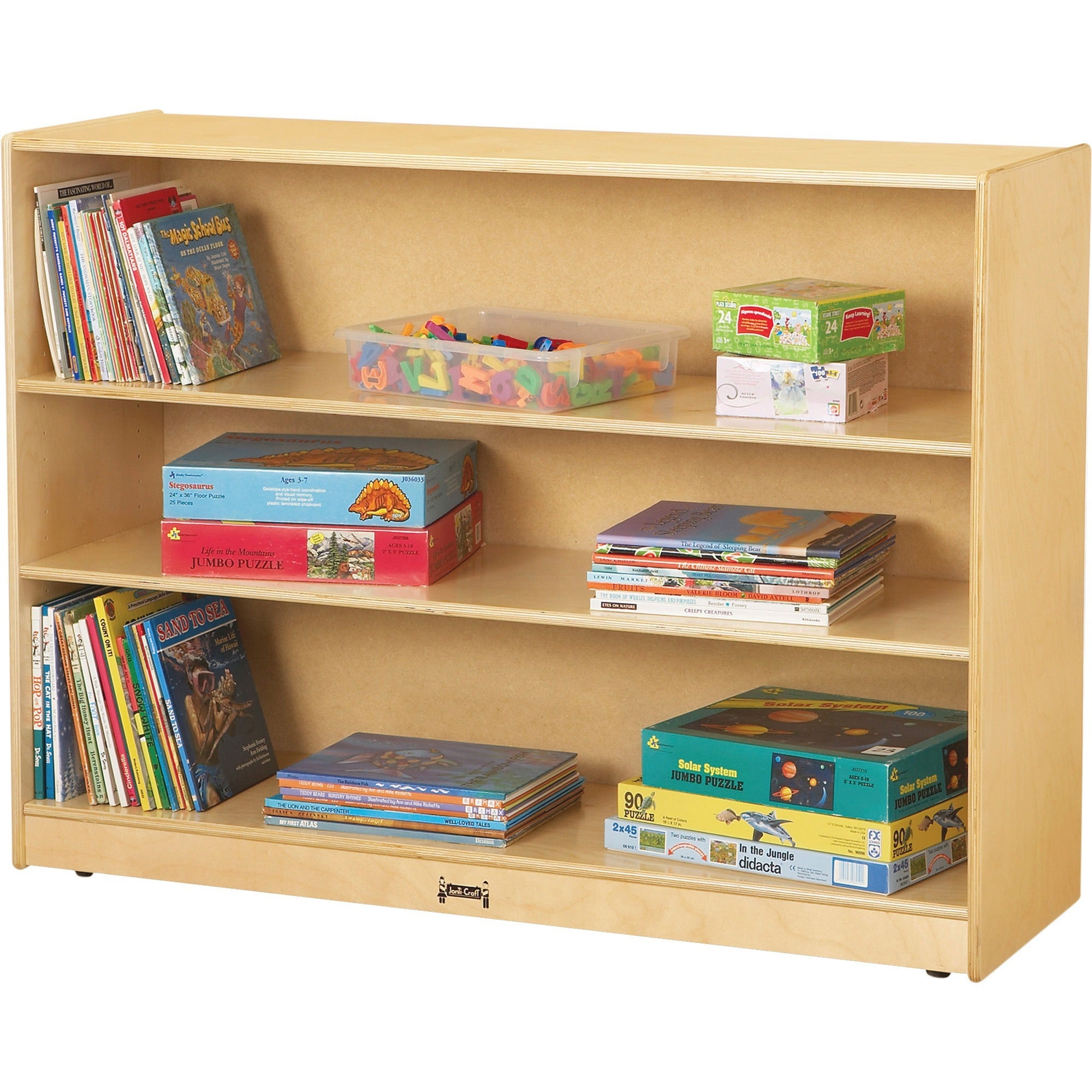 3 Compartment(s) - 35.50" Height x 48" Width x 15" Depth - Floor - Light Duty, Adjustable Shelf, Sturdy - Wood Grain - Baltic Birch Plywood - 1 Each