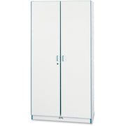 Jonti-Craft Rainbow Accents Classroom Closet Deluxe - 36" Width x 24" Depth x 72" Height - 3 x Shelf(ves) - Hinged Door(s) - Locking Door, Key Lock, Adjustable Shelf, Hinged Door, Kick Plate, Chip Resistant, Rounded Edge - Blue - Gray Laminate
