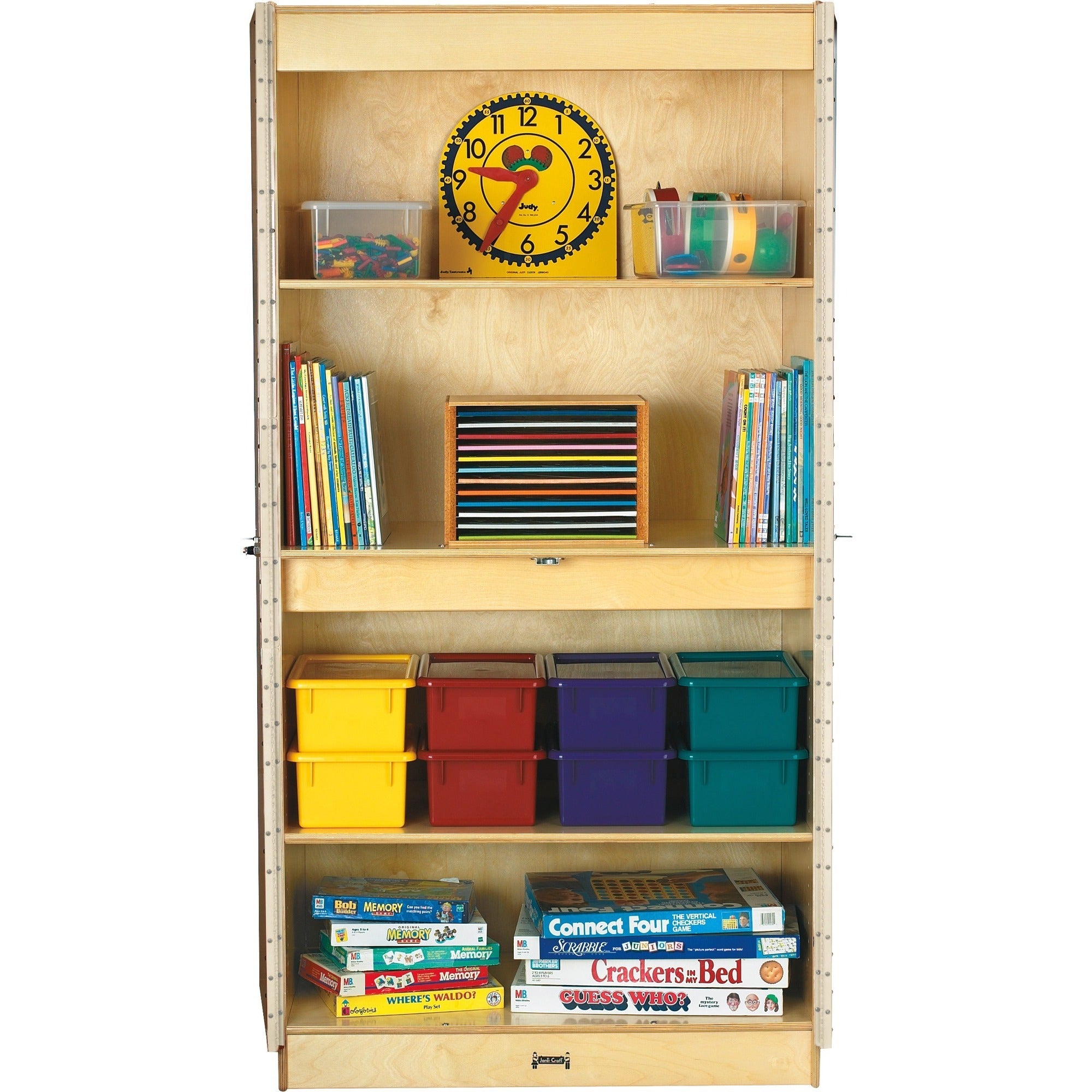 36" Width x 24" Depth x 72" Height - Lockable, Adjustable Shelf, Kick Plate, Non-yellowing, Stain Resistant, Sturdy, Key Lock - Wood Grain - Baltic Birch Plywood