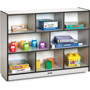 Jonti-Craft Rainbow Accents Super-size Mobile Storage - 35.50" Height x 48" Width x 15" Depth - Durable, Laminated - Black - Hard Rubber - 1 Each