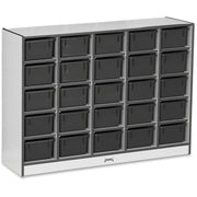 Jonti-Craft Rainbow Accents Cubbie-trays Storage Unit - 25 Compartment(s) - 35.50" Height x 48" Width x 15" Depth - Laminated, Durable - Black - Rubber - 1 Each