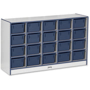 Jonti-Craft Rainbow Accents Cubbie-trays Storage Unit - 29.50" Height x 48" Width x 15" Depth - Durable, Laminated - Navy - Rubber - 1 Each