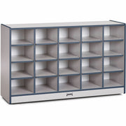 Jonti-Craft Rainbow Accents Toddler Single Storage - 20 Compartment(s) - 29.50" Height x 48" Width x 15" Depth - Laminated, Chip Resistant - Navy - Rubber - 1 Each
