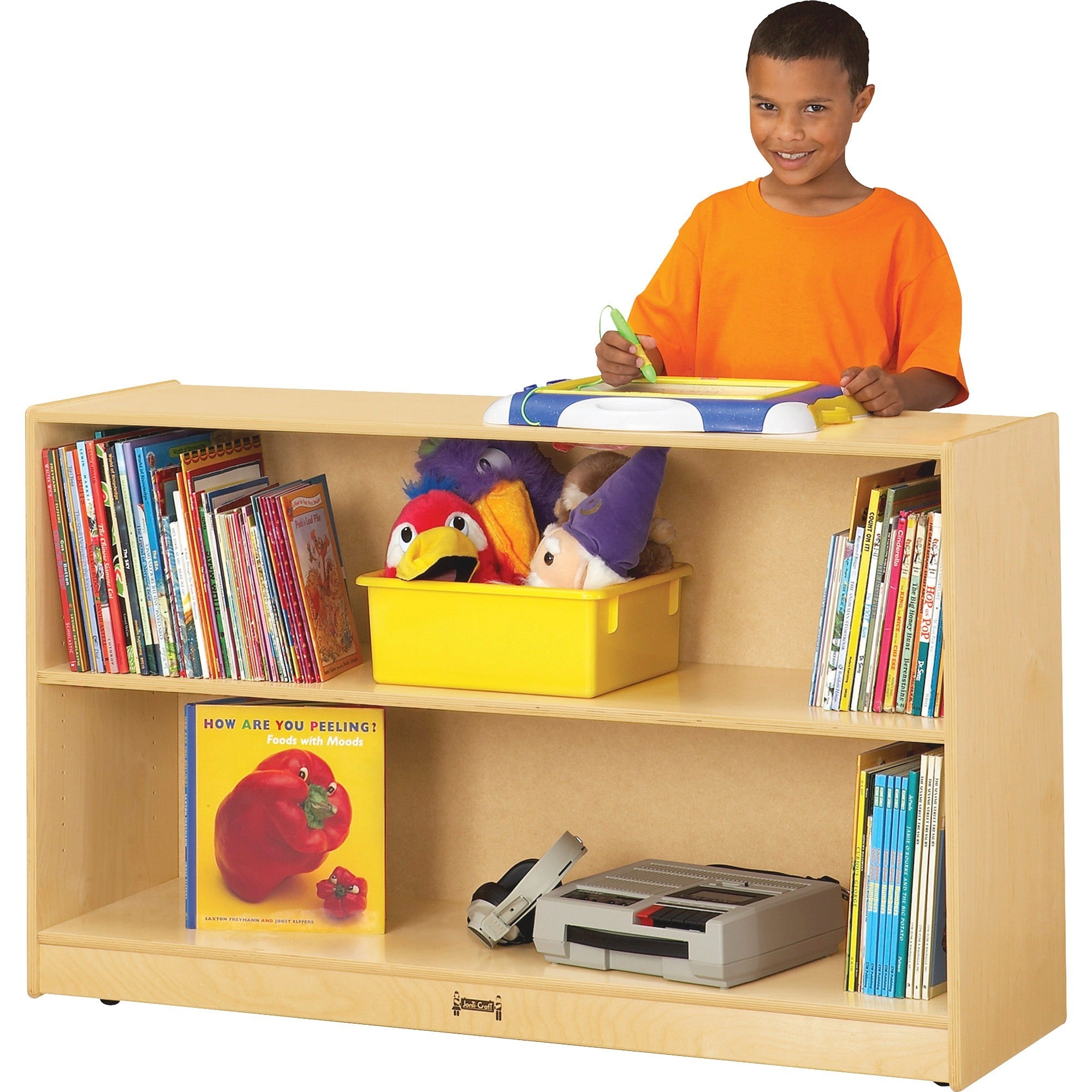 2 Compartment(s) - 29.50" Height x 48" Width x 15" Depth - Floor - Adjustable Shelf, Sturdy, Light Duty - Wood Grain - Baltic Birch Plywood - 1 Each