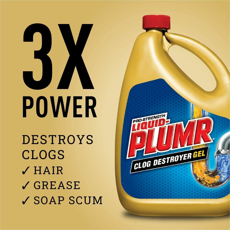 Liquid-Plumr Pro-Strength Clog Destroyer Gel - For Multipurpose - Gel - 80 fl oz (2.5 quart) - Biodegradable, Phosphorous-free - Multi - 1 Each