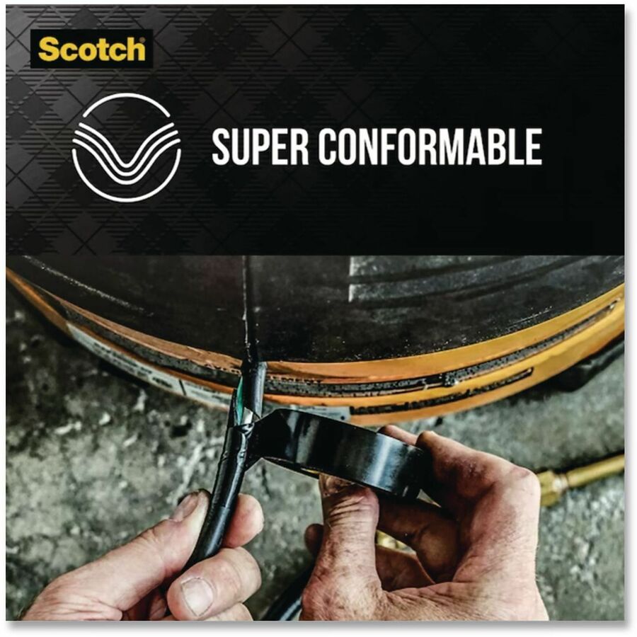 22 yd Length x 0.75" Width - Black - Vinyl - Polyvinyl Chloride (PVC) Backing - Rubber Adhesive - For Insulating Wire, Rubber, Synthetic Material - 1 Roll