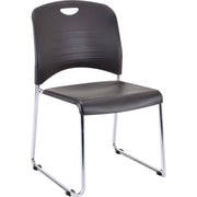 Eurotech Aire Stacking Chair, Black Seat, Armless, 4 Chairs per Carton