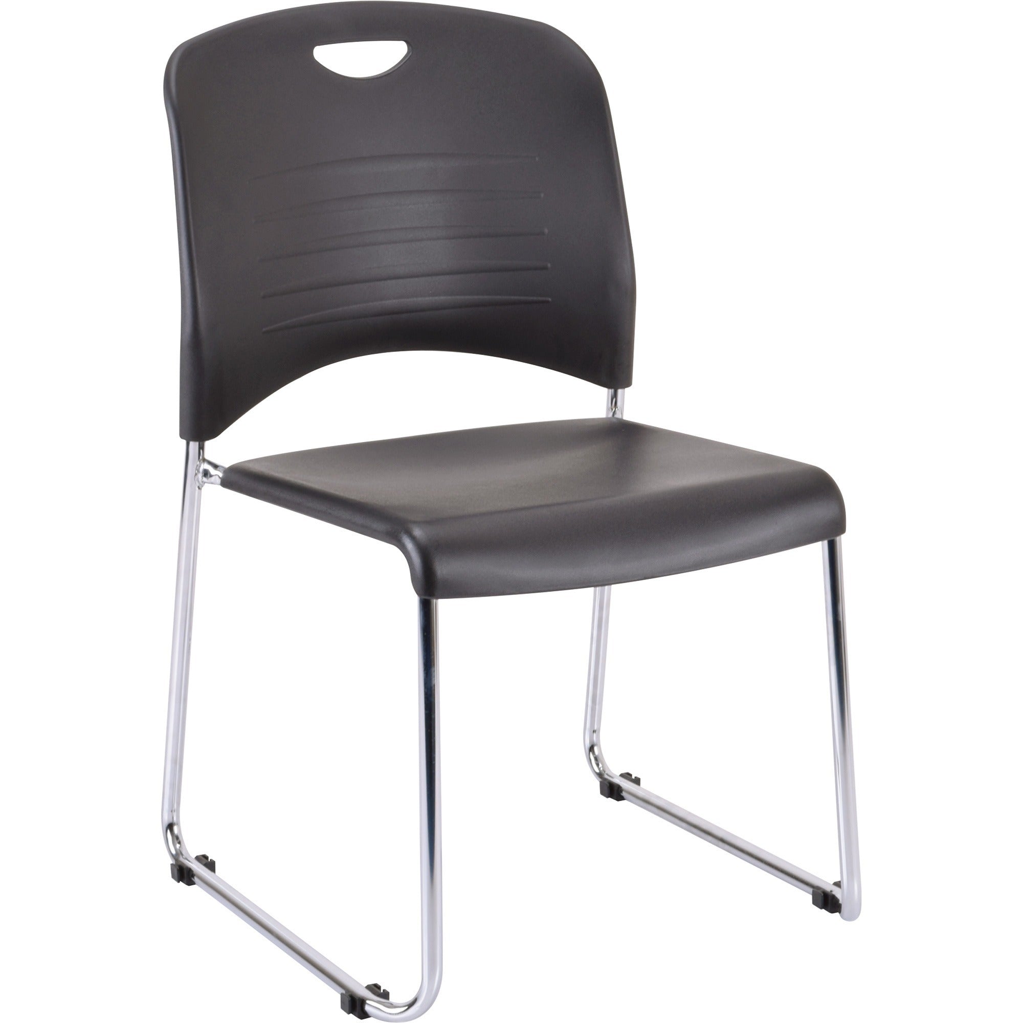Eurotech Aire Stacking Chair, Black Seat, Armless, 4 Chairs per Carton