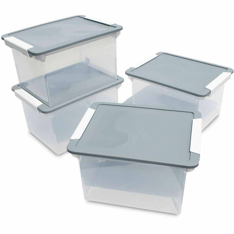 Storex Tote Clear Storage Box with Lid