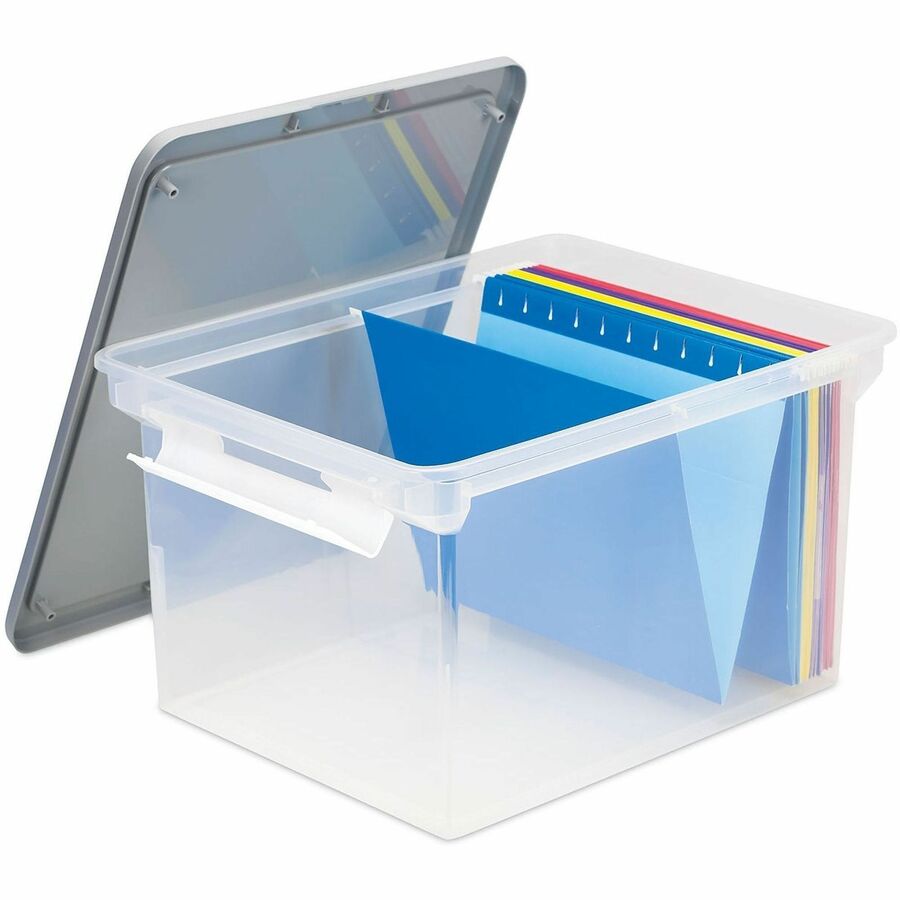 Storex Tote Clear Storage Box with Lid