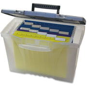 Internal Dimensions: 14.50" Width x 10.50" Depth x 12" Height - External Dimensions: 14.5" Width x 10.5" Depth x 12" Height - Media Size Supported: Letter, Legal - Latching Closure - Plastic - Clear, Silver - For File - 1 Each