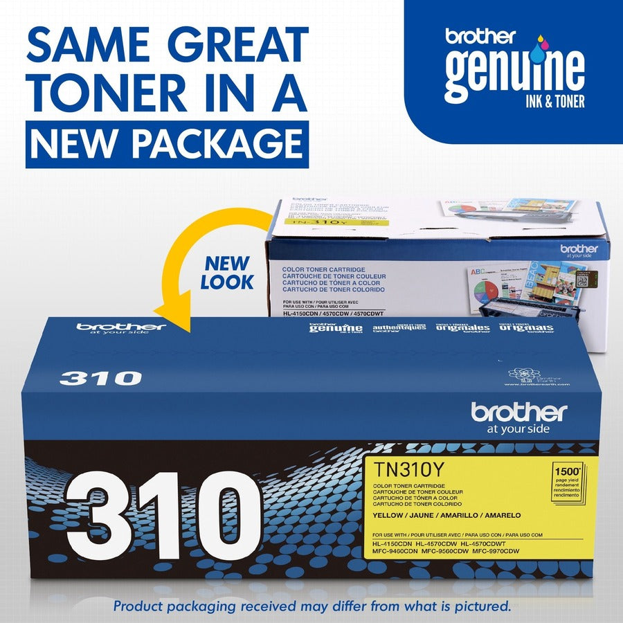 Brother TN310Y Original Laser Toner Cartridge - Yellow - 1 Each