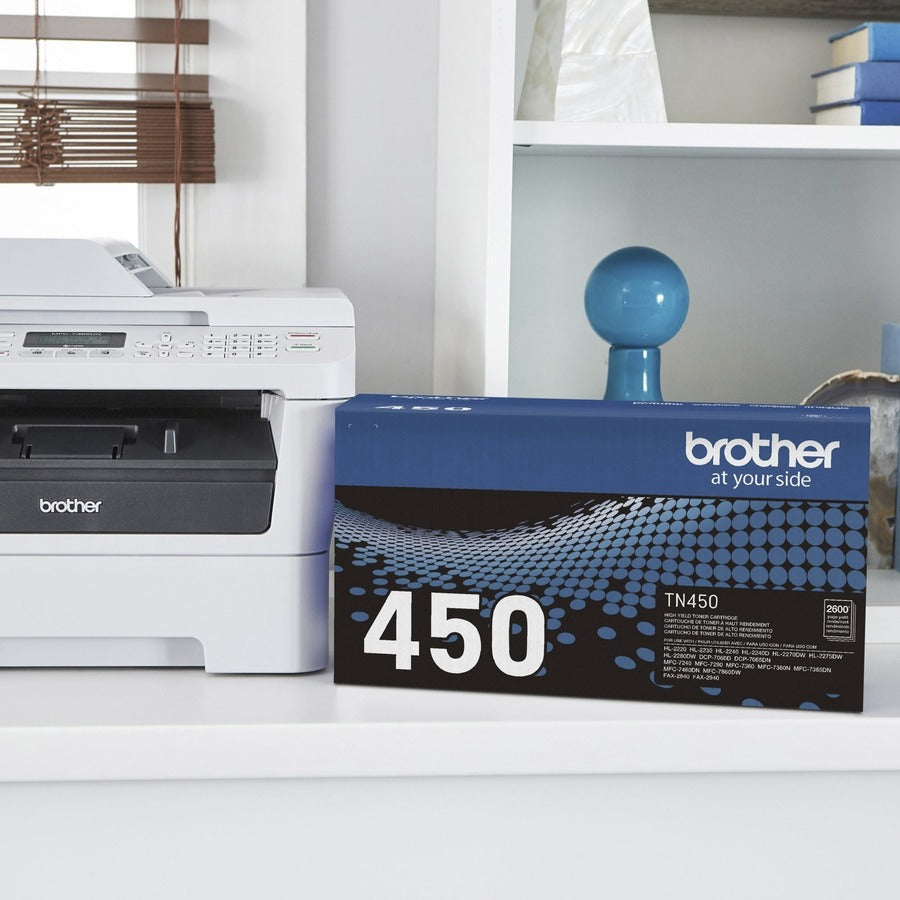 Brother TN450 Original High Yield Laser Toner Cartridge - Black - 1 Each
