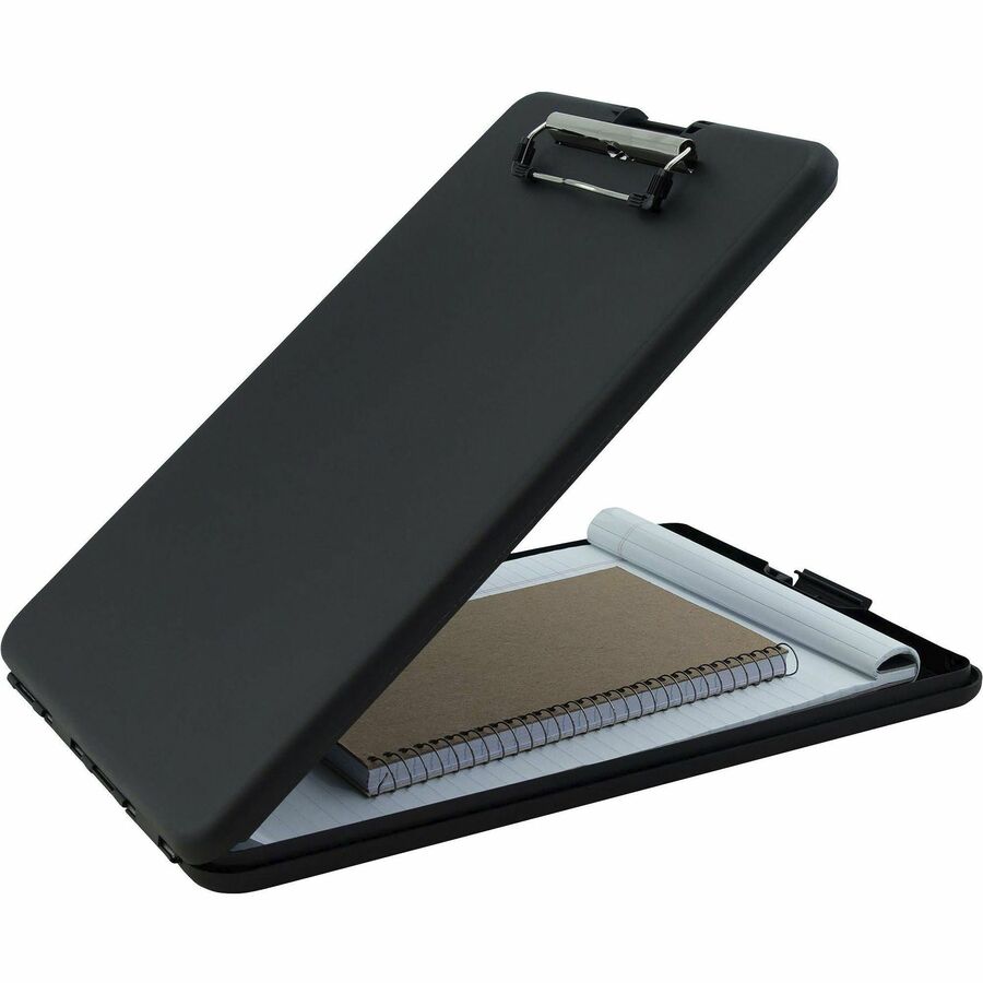 0.50" Clip Capacity - 9 2/5" x 13 1/2" Sheet Size - Polypropylene - Black - 1 Each