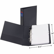 Avery Legal Durable Binder, 2" Capacity, 3 Round Rings, Legal Size (8.5" x 14"), 275 Sheet Capacity, 2 Internal Pockets, Black, Polypropylene, Recycled, 1 Each