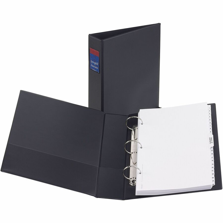 Avery Legal Durable Binder, 2" Capacity, 3 Round Rings, Legal Size (8.5" x 14"), 275 Sheet Capacity, 2 Internal Pockets, Black, Polypropylene, Recycled, 1 Each