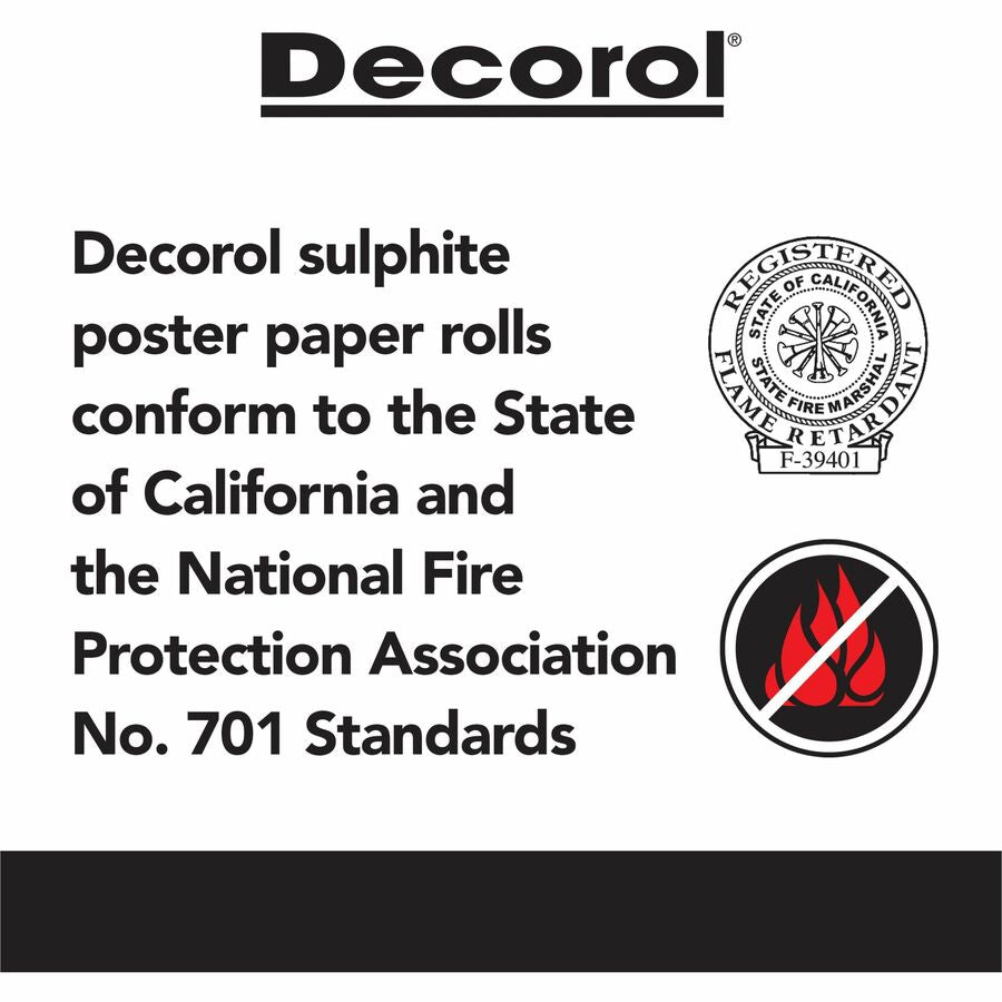 Decorol Flame-Retardant Art Paper Roll - Art, Classroom, Office, Banner, Bulletin Board - 7" Height x 36" Width x 1000 ft Length - Yellow - Sulphite - 1 Roll