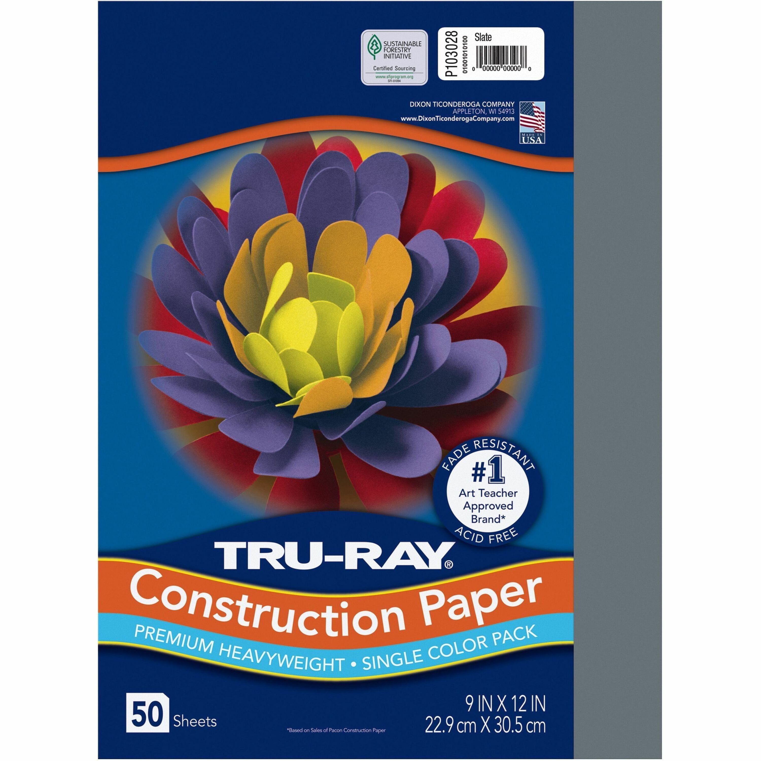 Tru-Ray Construction Paper - Project - 12" Width x 9" Length - Slate Gray - Sulphite - 1 Pack