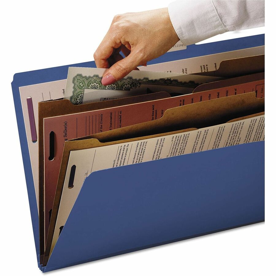 Smead Pressboard Classification Folder with Wallet and SafeSHIELD&reg; Fastener 14077