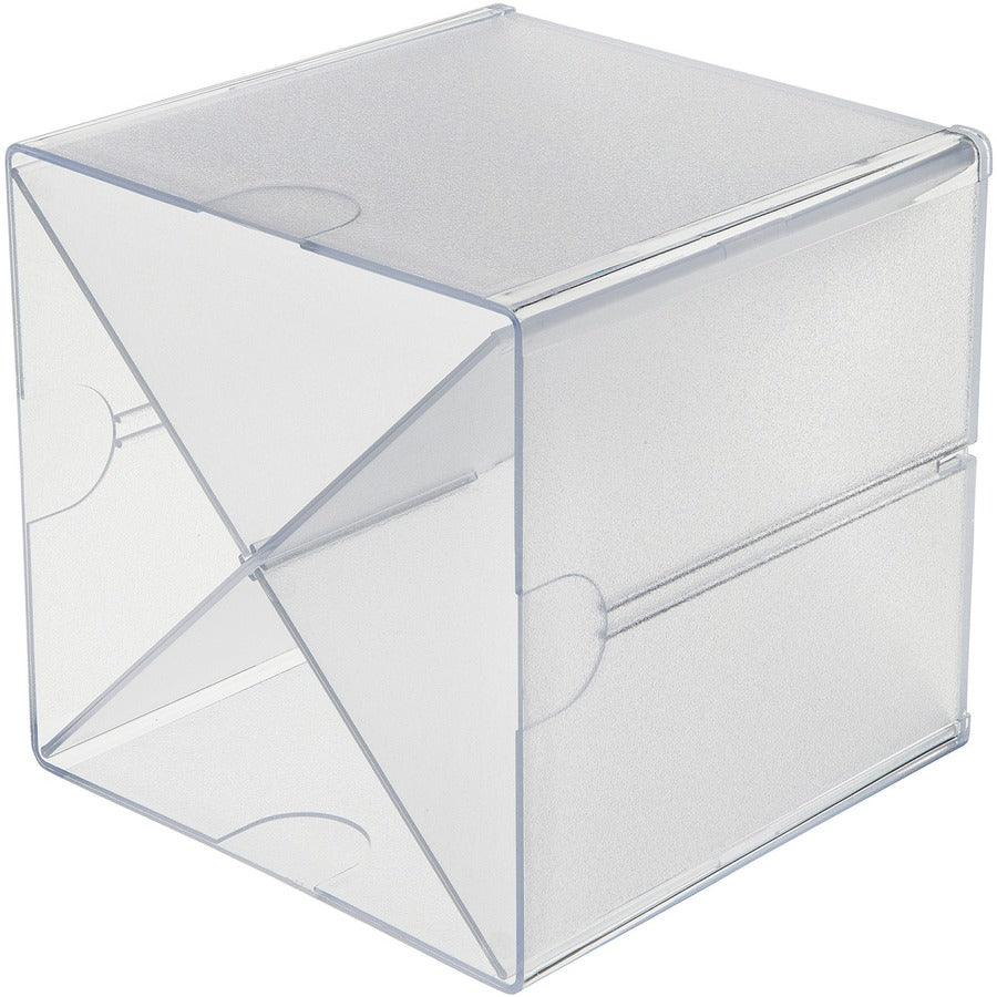 Deflecto Stackable Cube Organizer - 4 Compartment(s) - 6" Height x 6" Width x 7.25" Depth - Desktop - Stackable - Clear - Plastic - 1 Each
