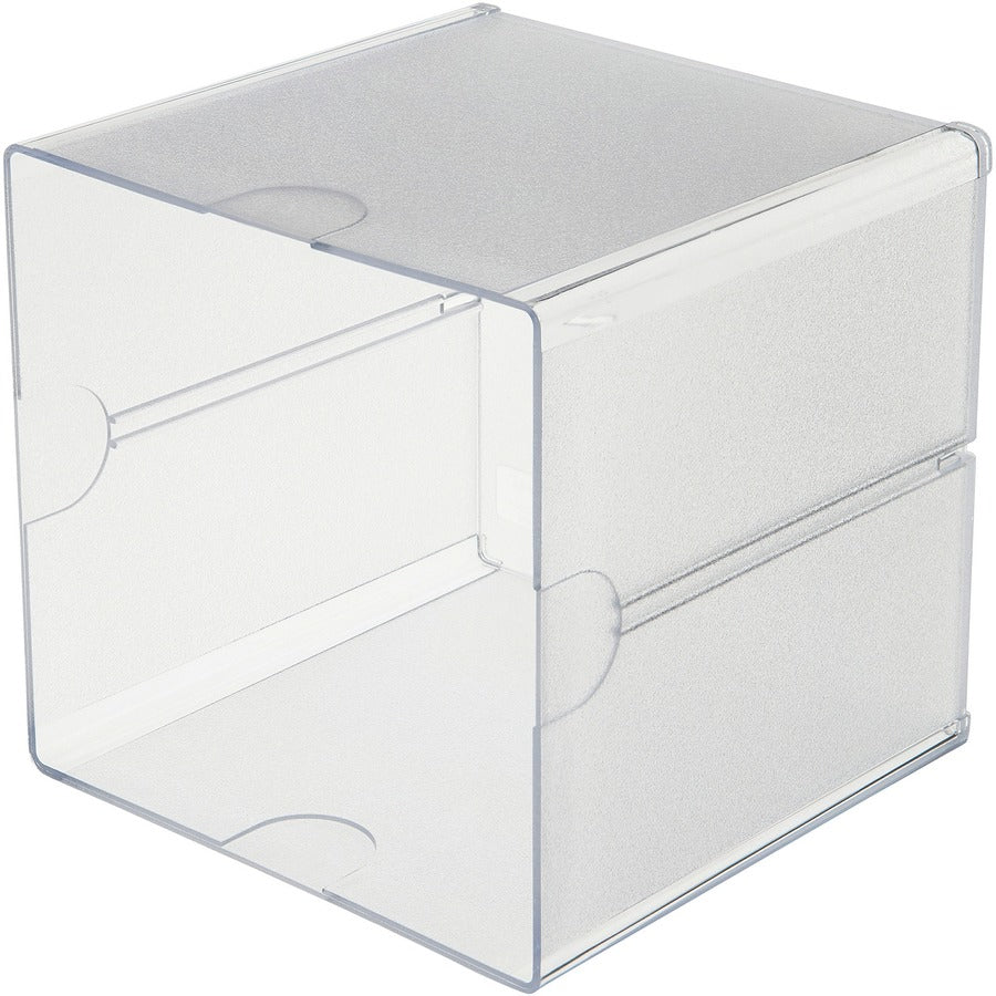 Deflecto Stackable Cube Organizer - 1 Compartment(s) - 6" Height x 6" Width x 6" Depth - Desktop - Stackable - Clear - Plastic - 1 Each