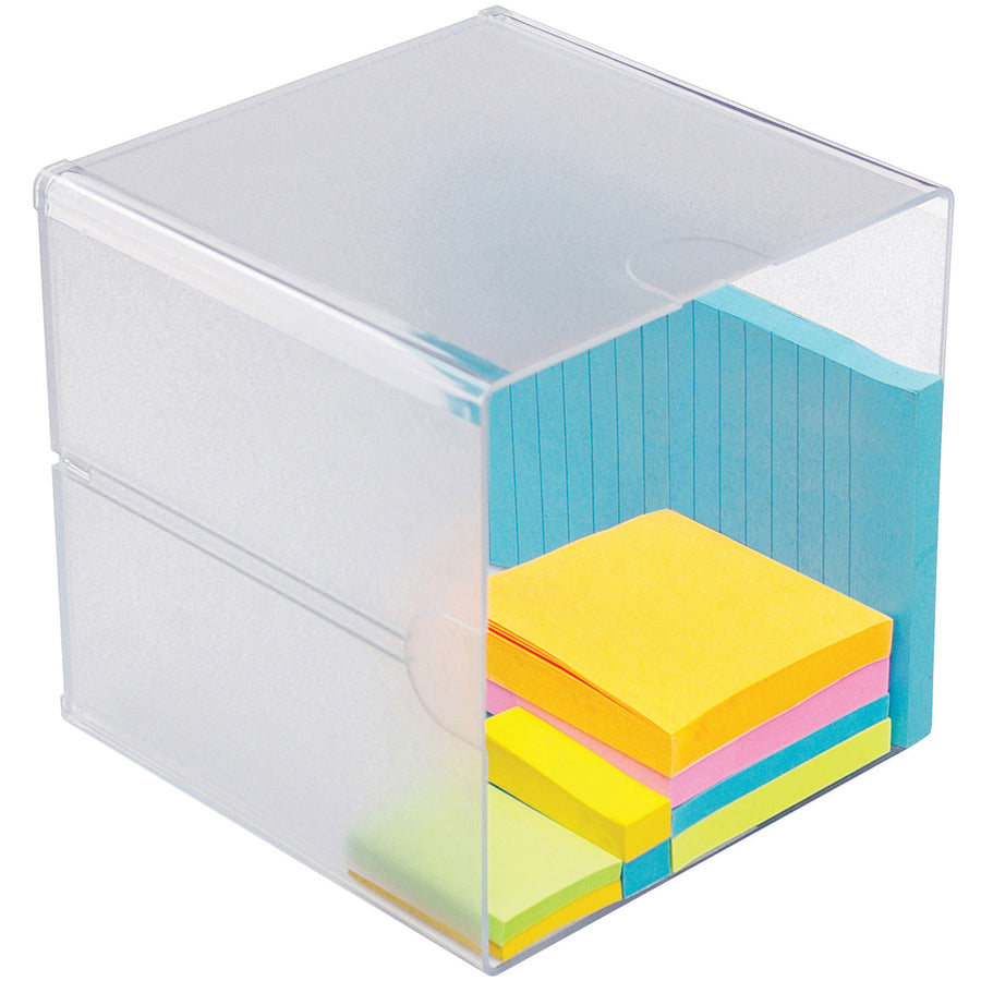 Deflecto Stackable Cube Organizer - 1 Compartment(s) - 6" Height x 6" Width x 6" Depth - Desktop - Stackable - Clear - Plastic - 1 Each