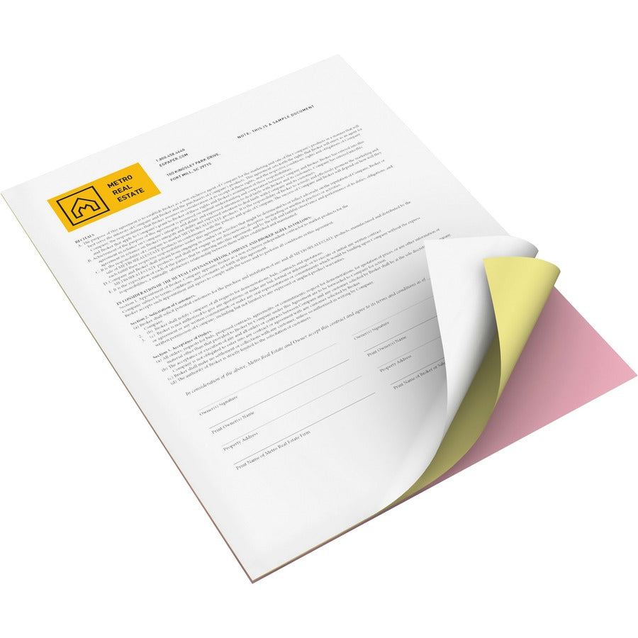 Xerox Bold Digital Carbonless Paper, Letter Size 8.5" x 11", 22 lb, White/Yellow/Pink, Precollated, SFI Certified, 10 per Carton