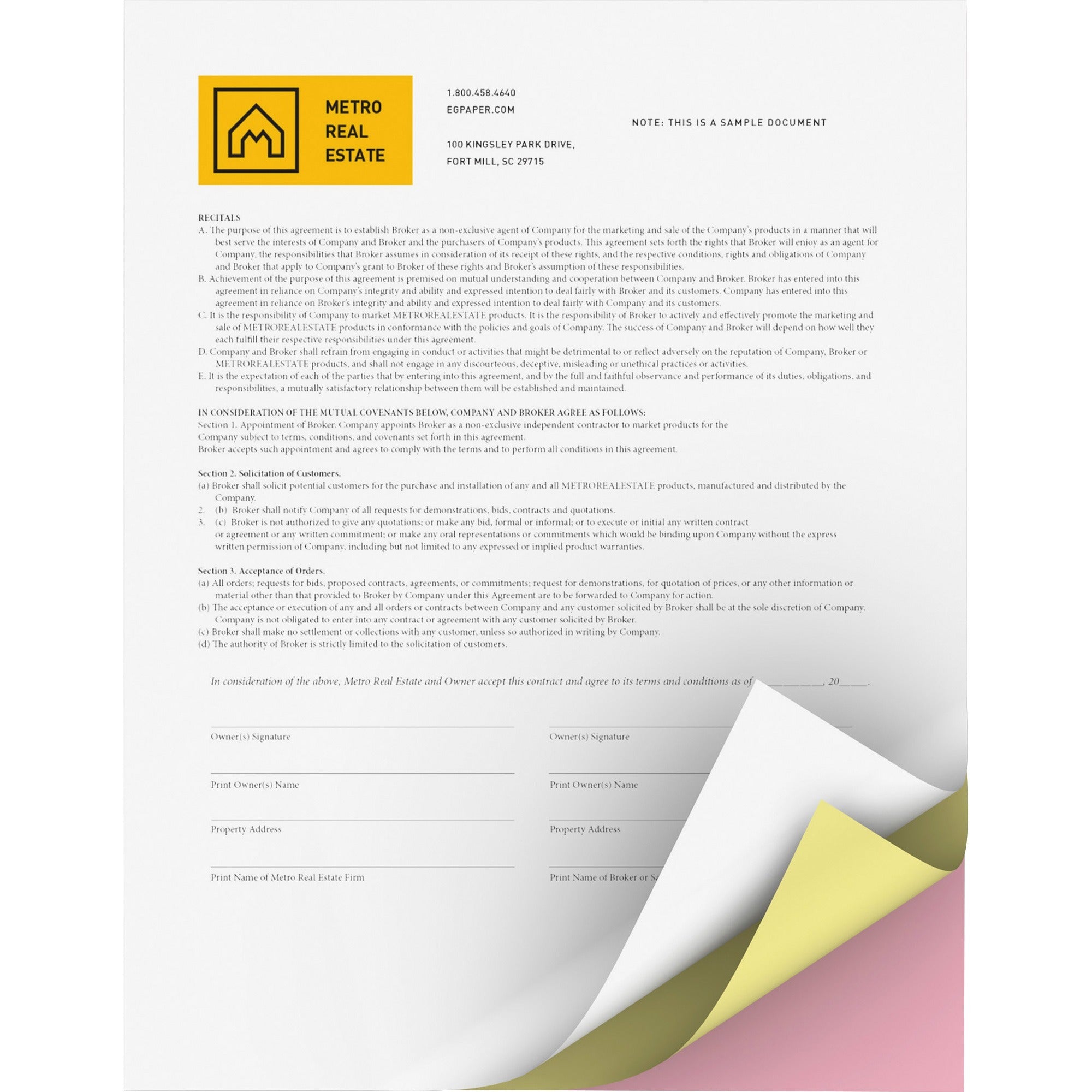 Xerox Bold Digital Carbonless Paper, Letter Size 8.5" x 11", 22 lb, White/Yellow/Pink, Precollated, SFI Certified, 10 per Carton